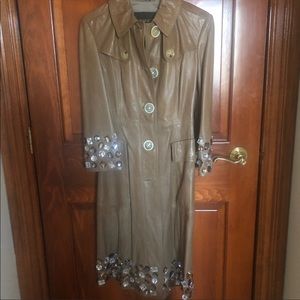 Burberry buttery leather soft jeweled belted coat..ONE OF A KIND